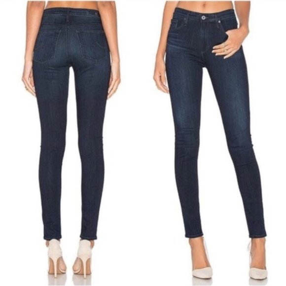 AG Adriano Goldschmied Dark Wash The Legging Super Skinny Jeans Size 28R - Picture 1 of 5